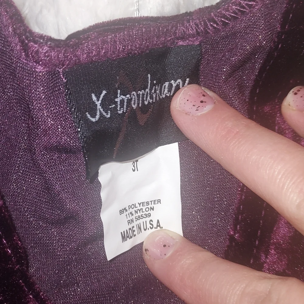 Vintage Elegant Purple Velvet 3T Dress